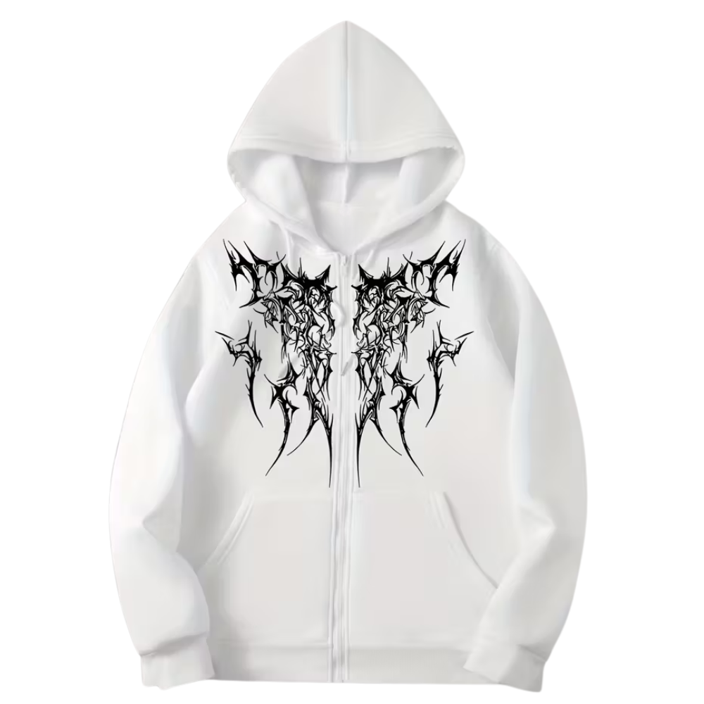 Polyester Blend Casual Zip Up Sweatshirt Hoodie With Kangaroo Pocket