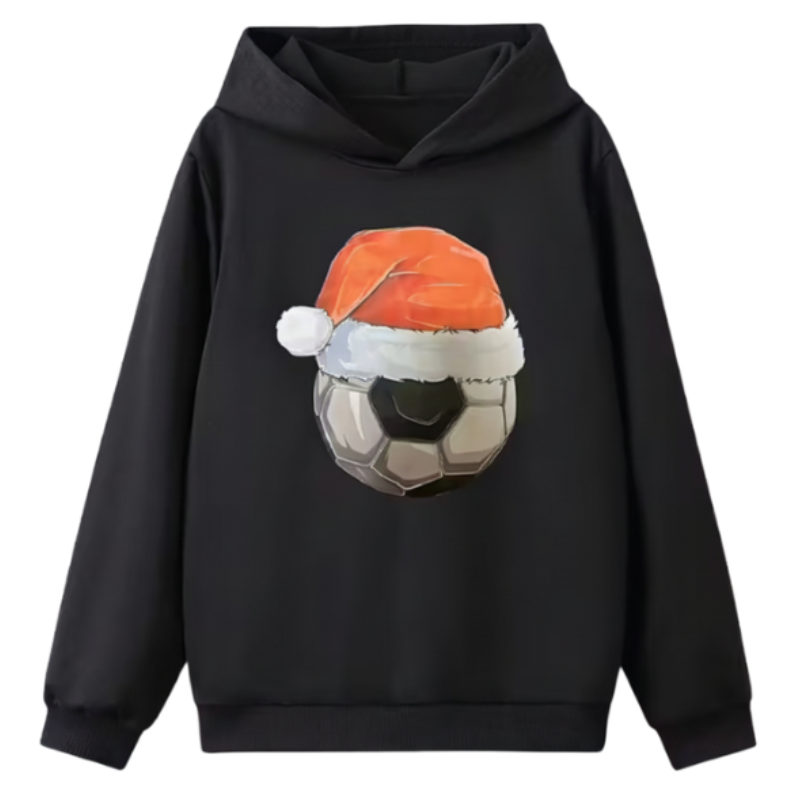 Christmas Football Printed Hoodie For Kids