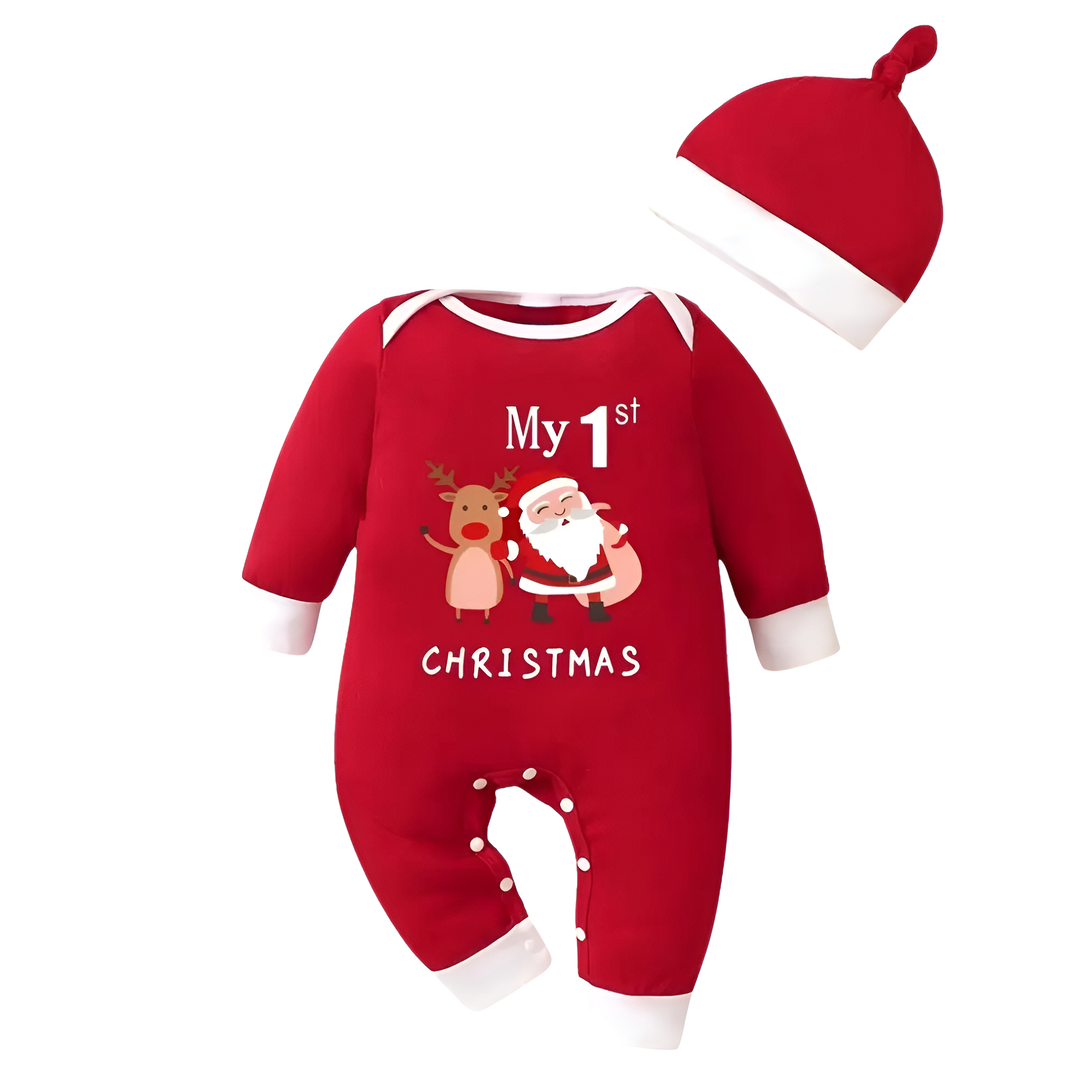 Baby Boys And Girls Christmas Onesie Romper With Hood
