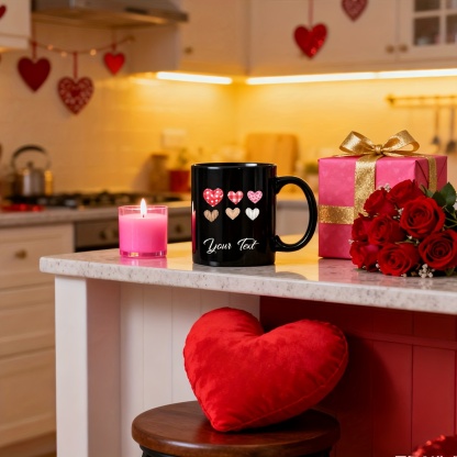 Valentine Themed Personalized Ceramic Mug With Message