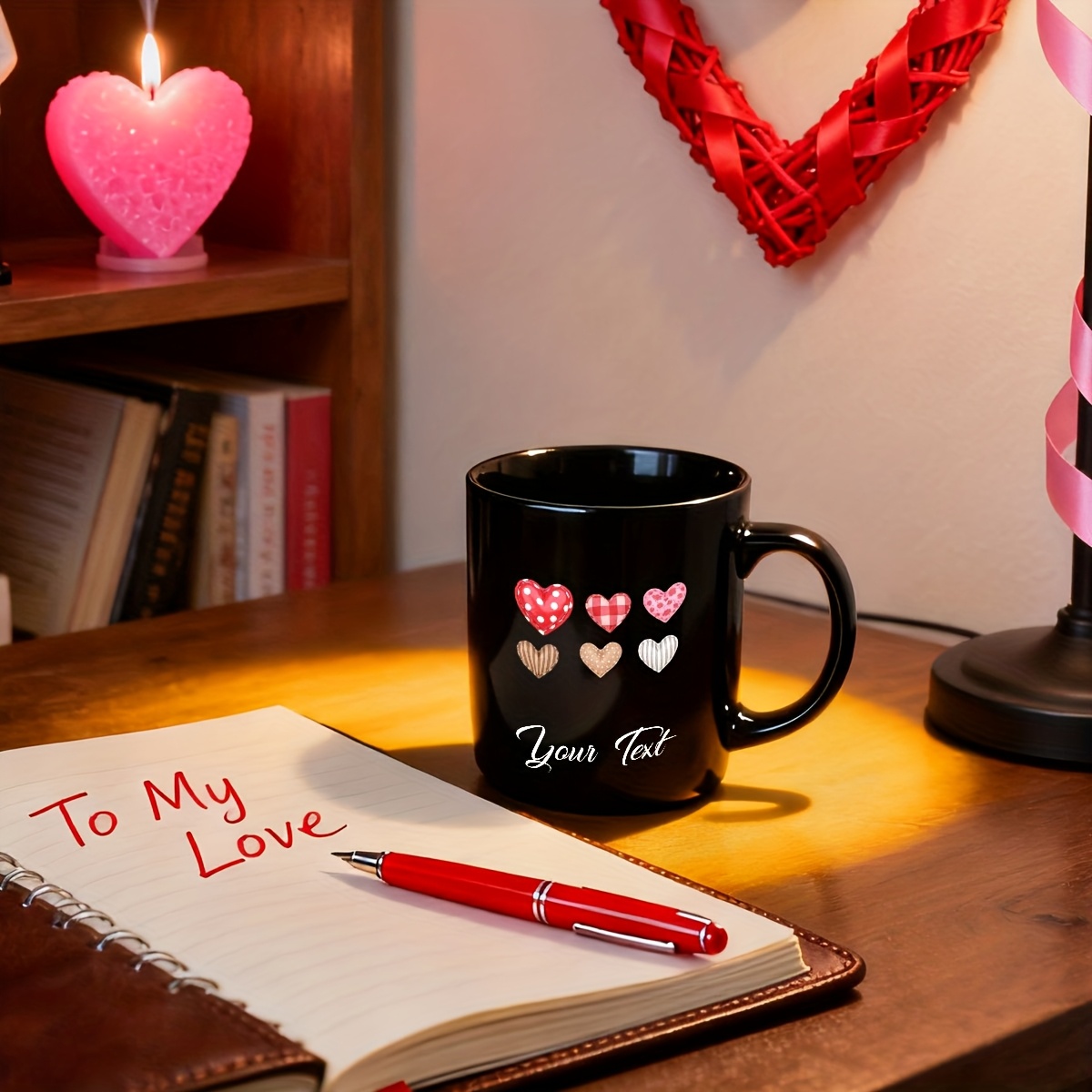 Valentine Themed Personalized Ceramic Mug With Message