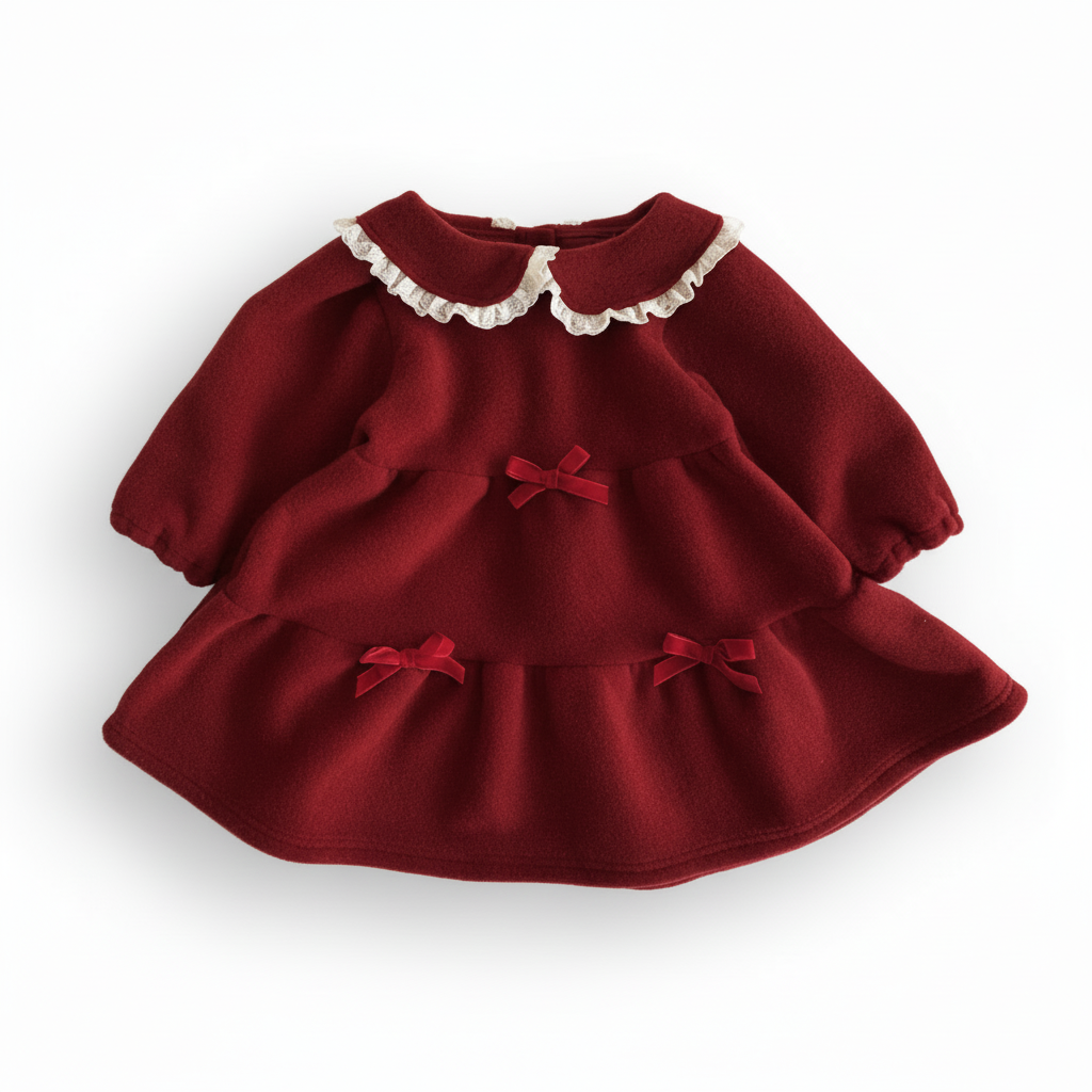 Cozy Fleece Christmas Dress For Girls