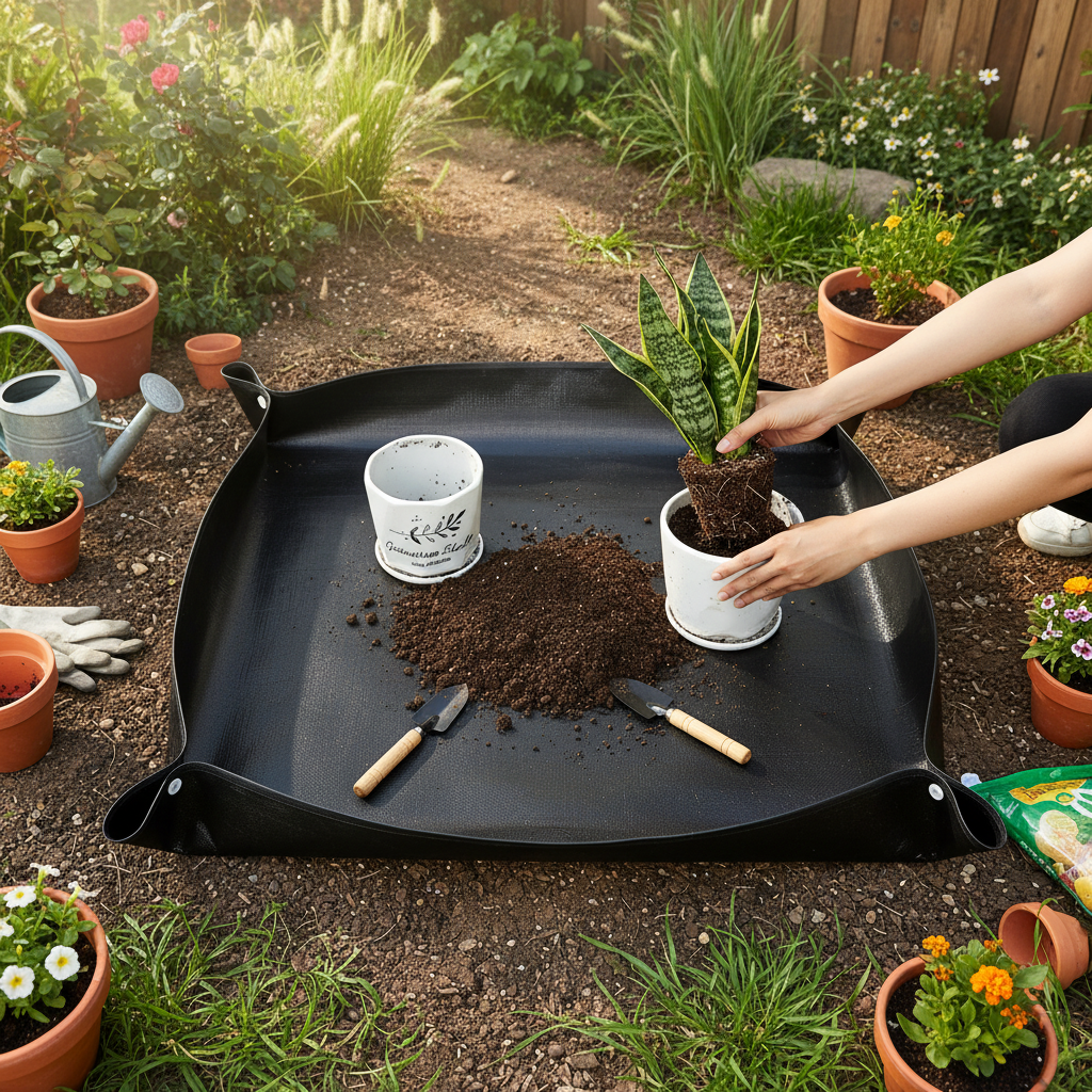 Foldable Waterproof Thickened Pe Plant Repotting Mat For Indoor Succulent Care