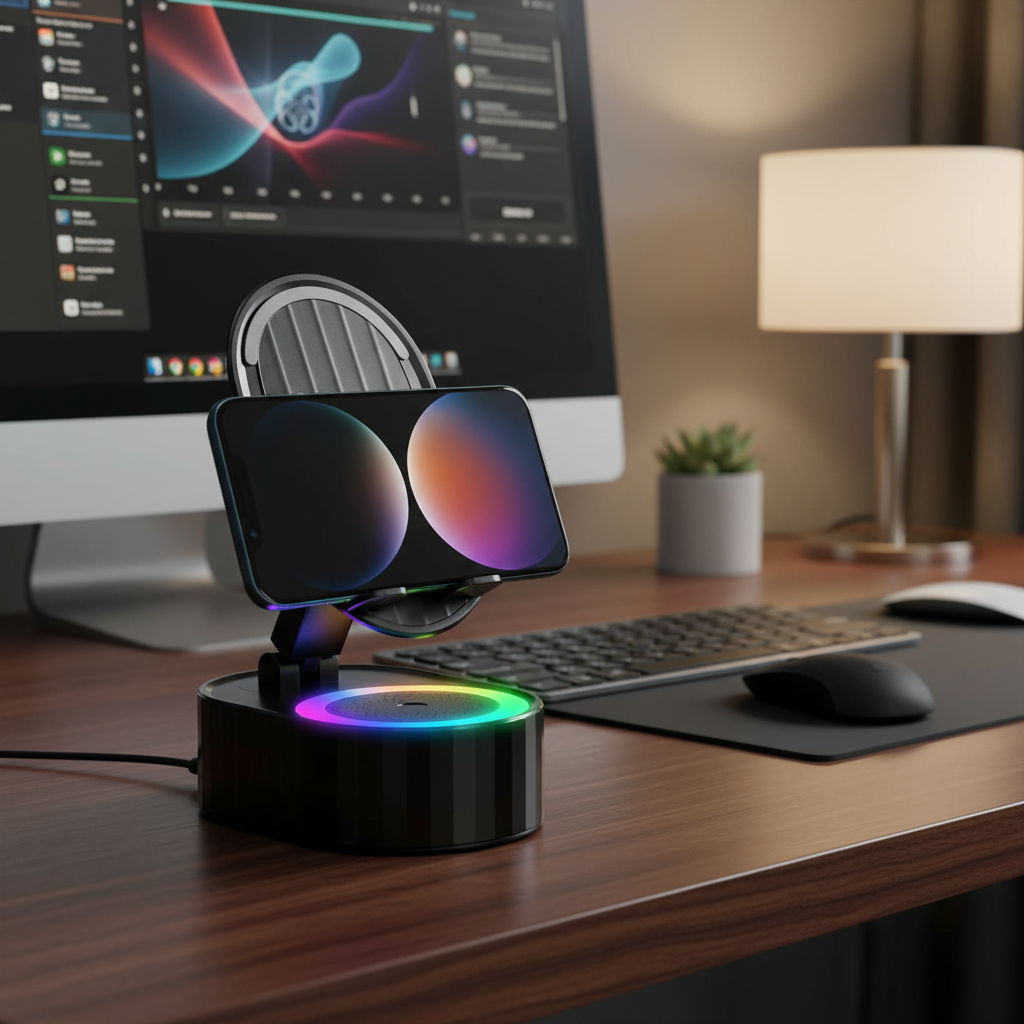 5 In 1 Wireless Speaker Phone Stand With Bluetooth Charging Dock