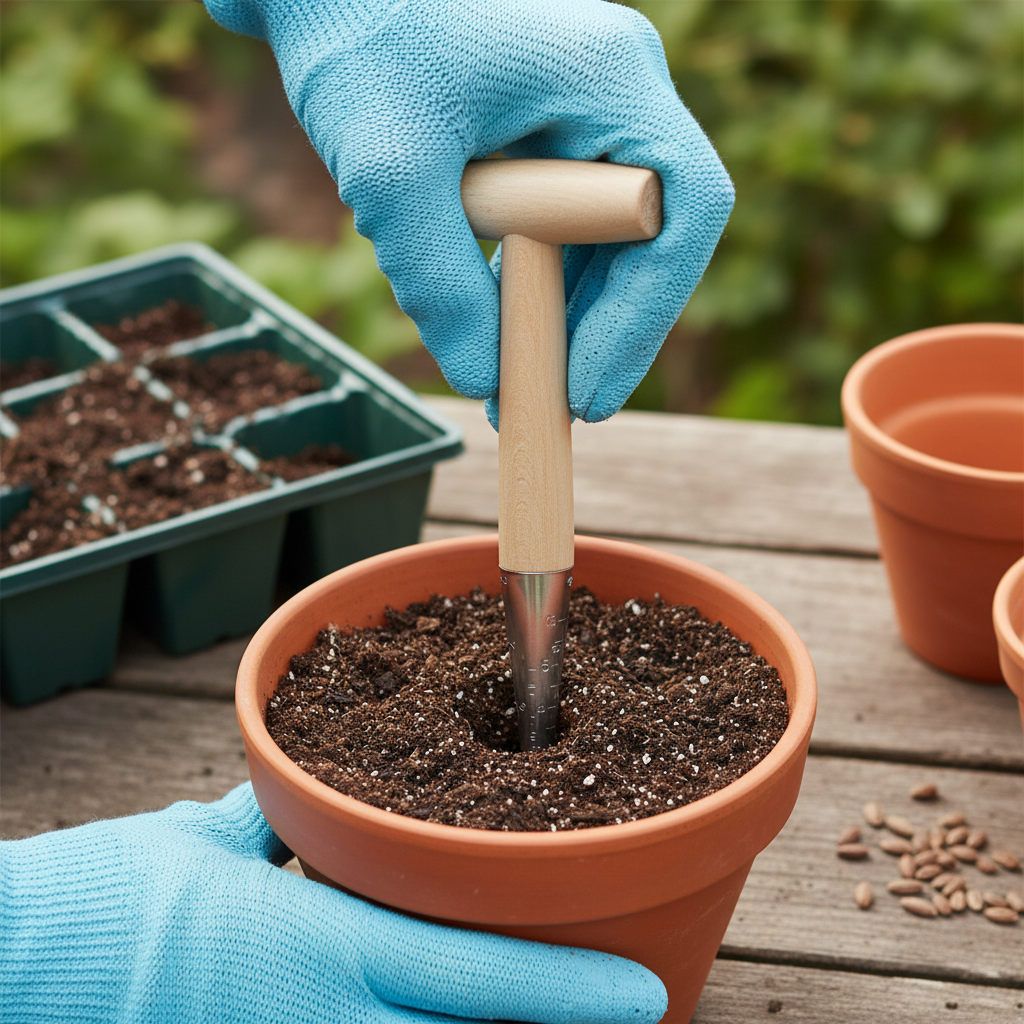 1pc Wooden Garden Punch Daily Tool For Home Use Gardening