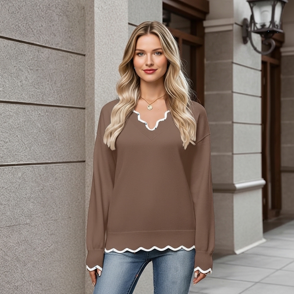Casual Long Sleeve Lightweight Sweaters For Women
