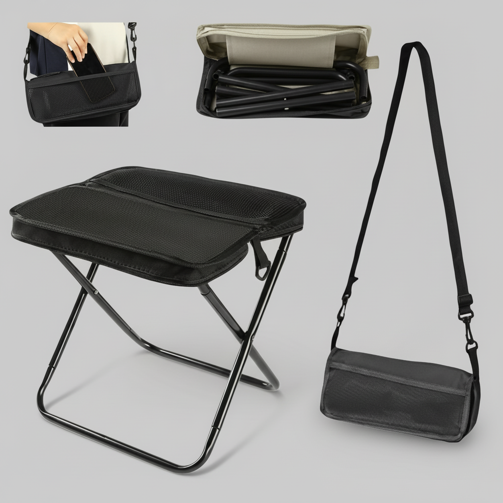 Portable Folding Stool With Storage Bag
