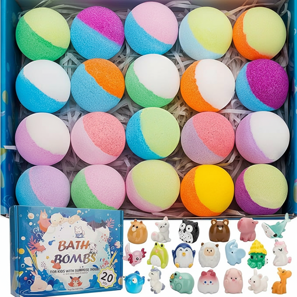 Rainbow Color Themed Bath Bomb Toy Set For Kids