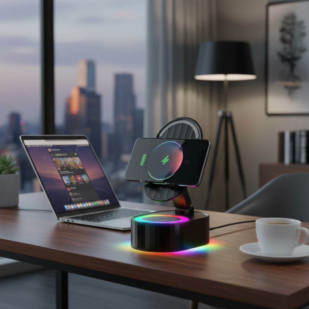 5 In 1 Wireless Speaker Phone Stand With Bluetooth Charging Dock