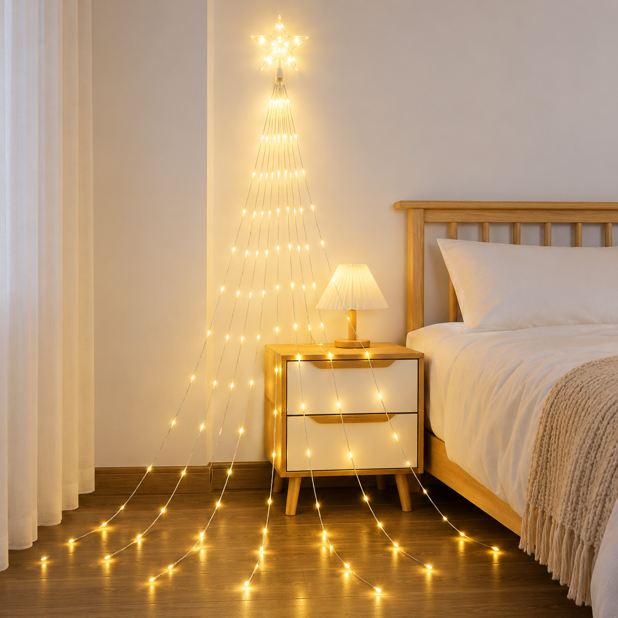 Star Curtain String Lights For Room Wedding And Party Decor