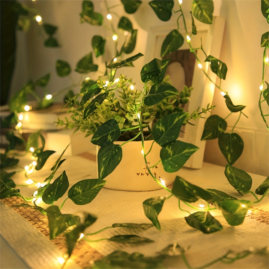 Battery Powered Vine LED Leaf String Lights for Home and Party Decor