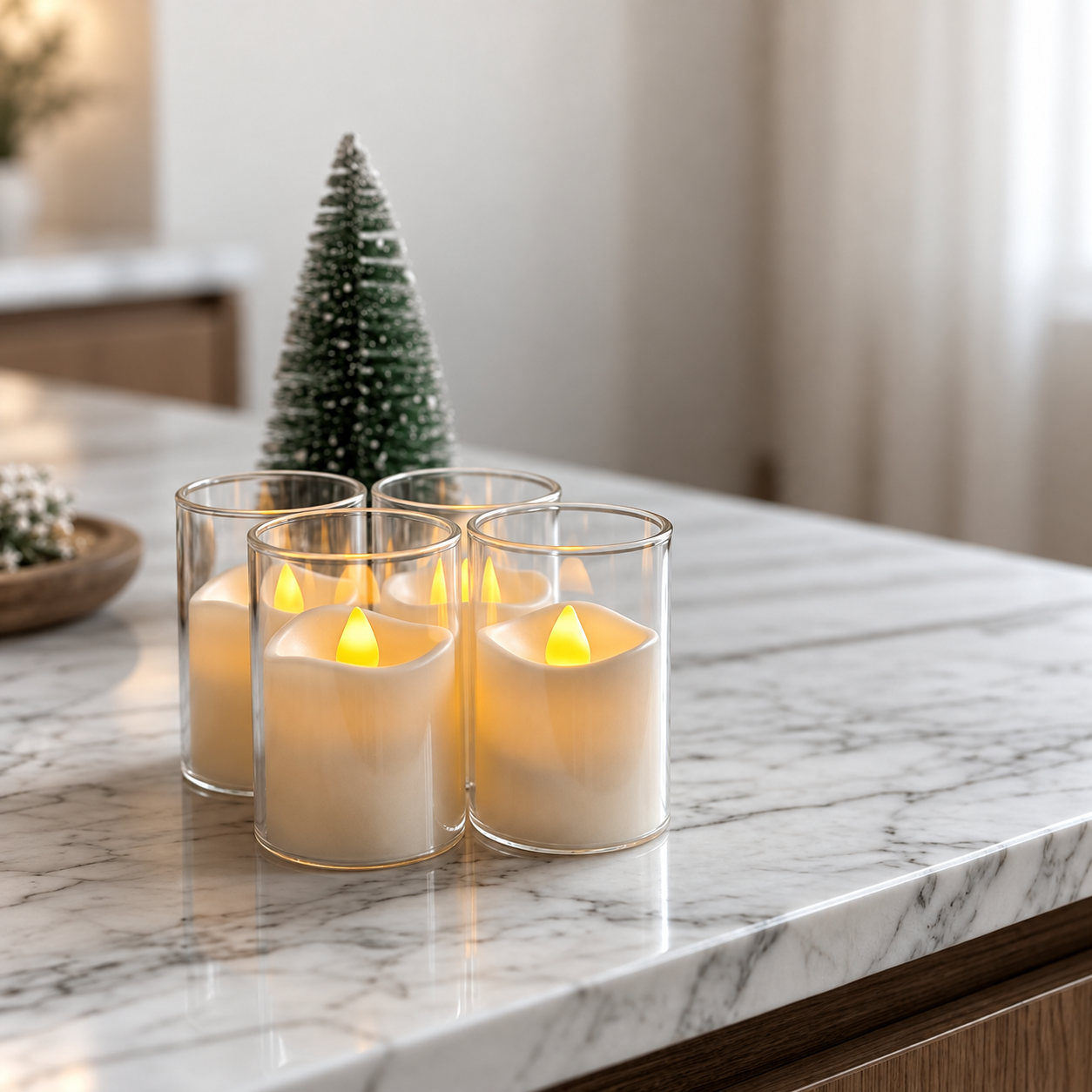 Acrylic LED Tea Lights With Remote Control For Decor