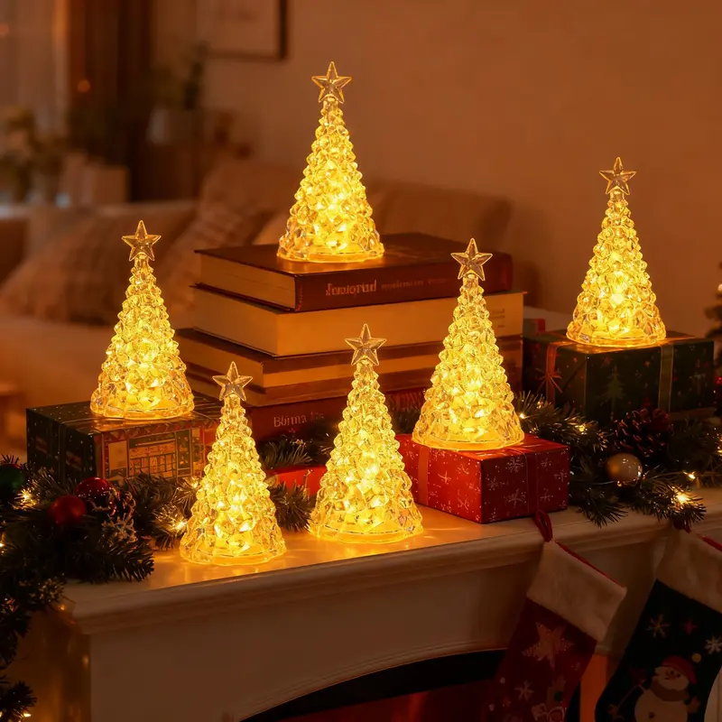 Christmas Star Tree Crystal Mini LED Festive Decor Lights