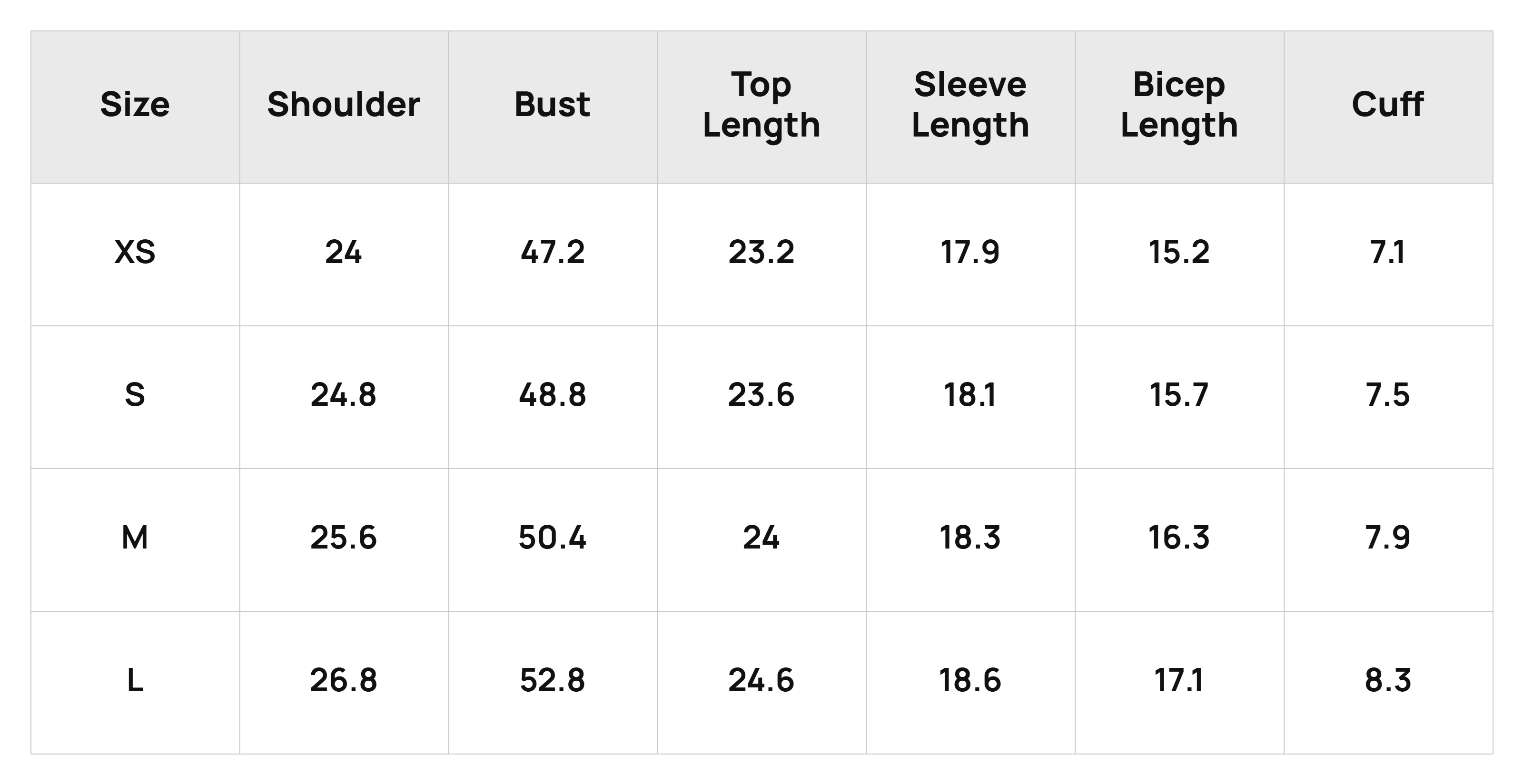 Size Chart