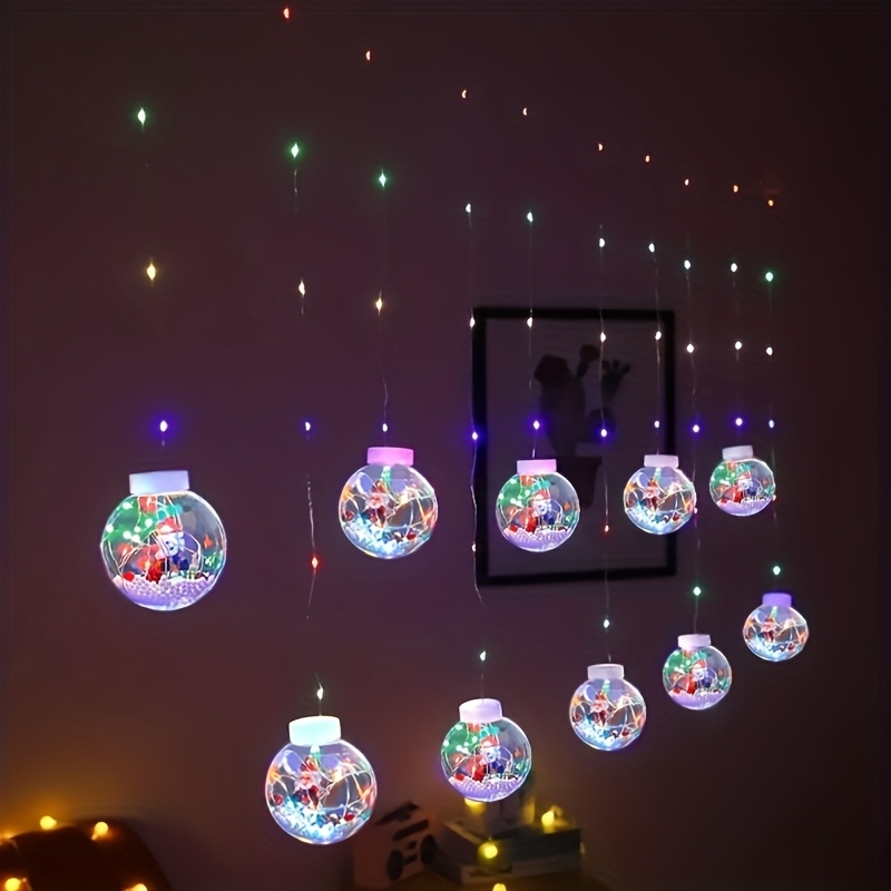 Battery Powered Ornament Curtain Lights with Multiple Modes