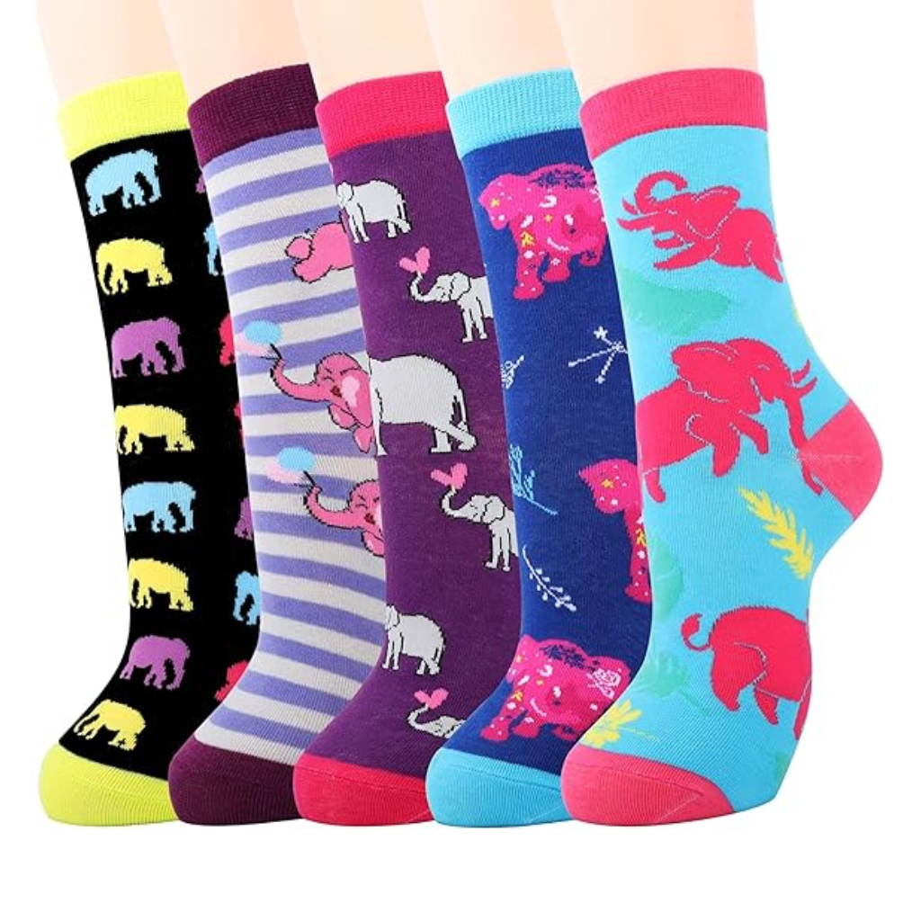 Patterned Animal Knit Crew Style Socks