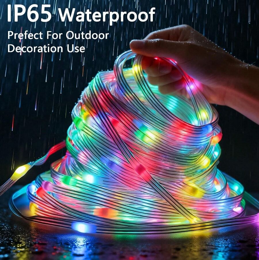 400-LED Smart Curtain String Lights With Programmable Animations And Text Effects-Perfect For Decorating Bedrooms, Gardens, Weddings, Christmas, And Valentine's Day-Make An Excellent Choice For Holiday Gifts. - 16.4FT/50LED - View 5