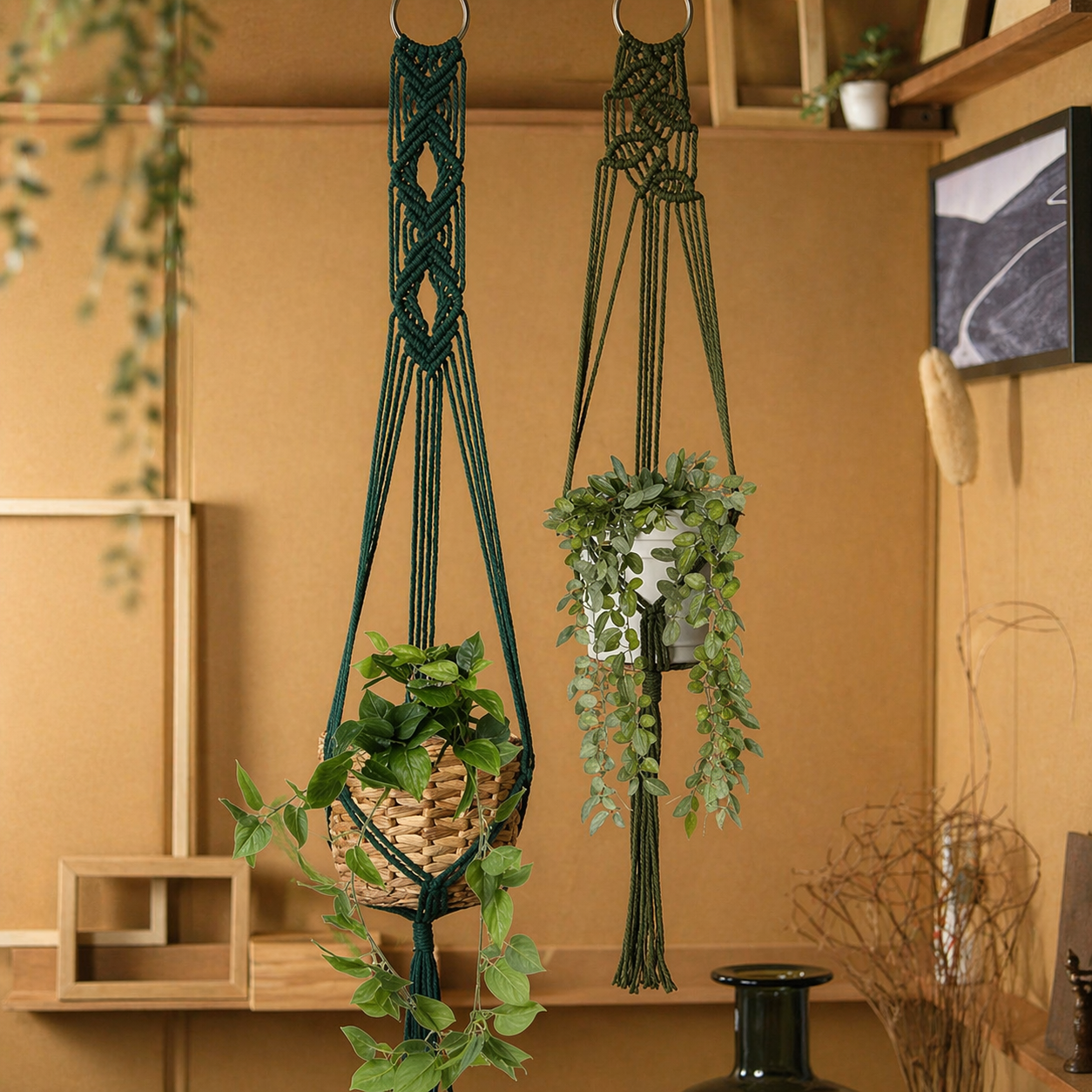 Macrame Plant Hanger With Tassel For Indoor Decor Pot