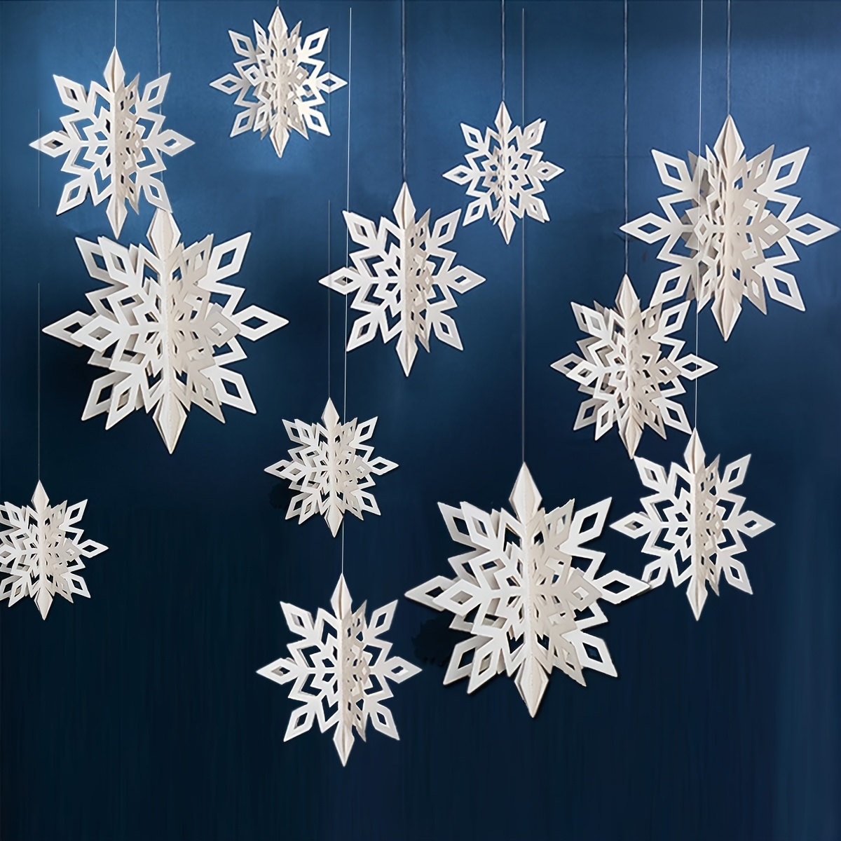 Hanging Snowflake Ornaments for Christmas and Winter Holiday Decor
