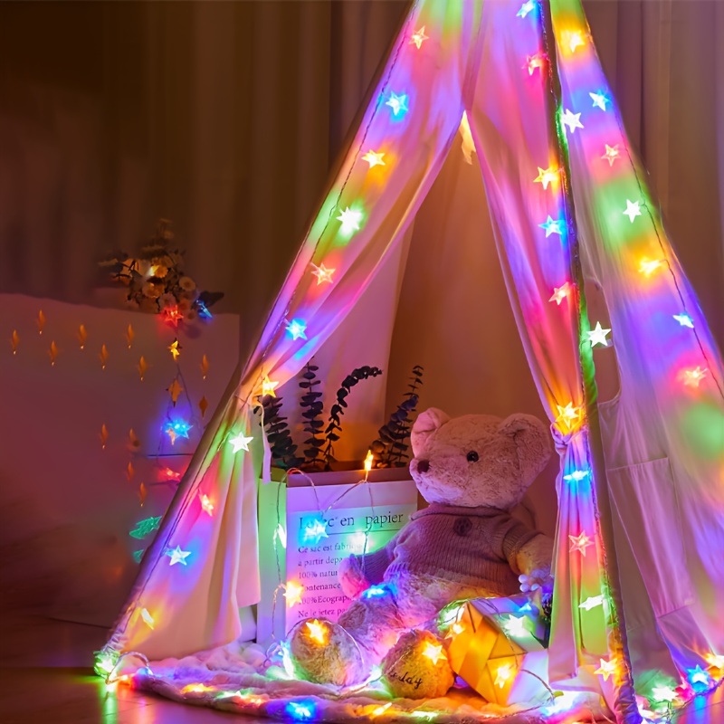 Battery Powered Star Fairy String Lights for Indoor and Holiday Decor