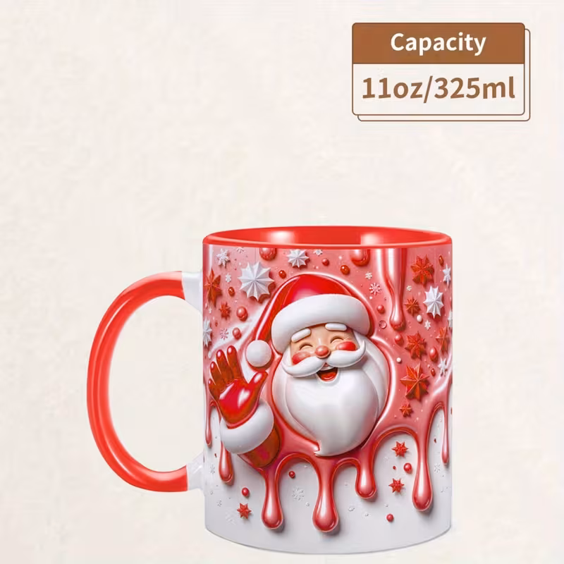 3d santa mug with realistic santa claus face cup with   beard waves   glaze hot cold beverage cup for christmas birthday gifts home office or party decor ideal for coffee tea hot chocolate durable holiday drinkware christmas mug festive gift item vibrant   red 11