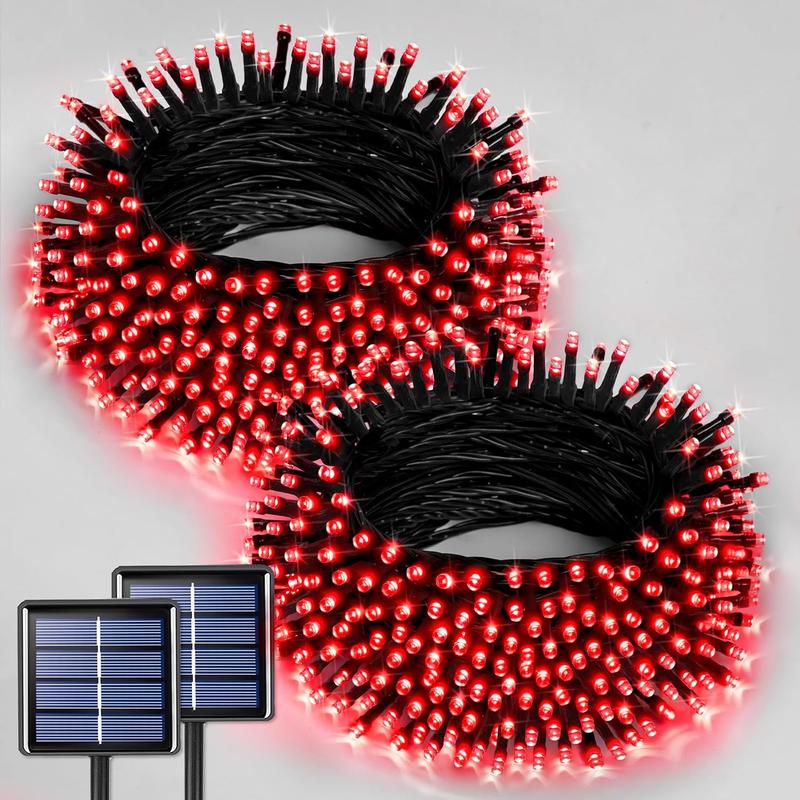 Pack of 2 Solar Powered Christmas String Lights with 400 LED and 8 Lighting Modes
