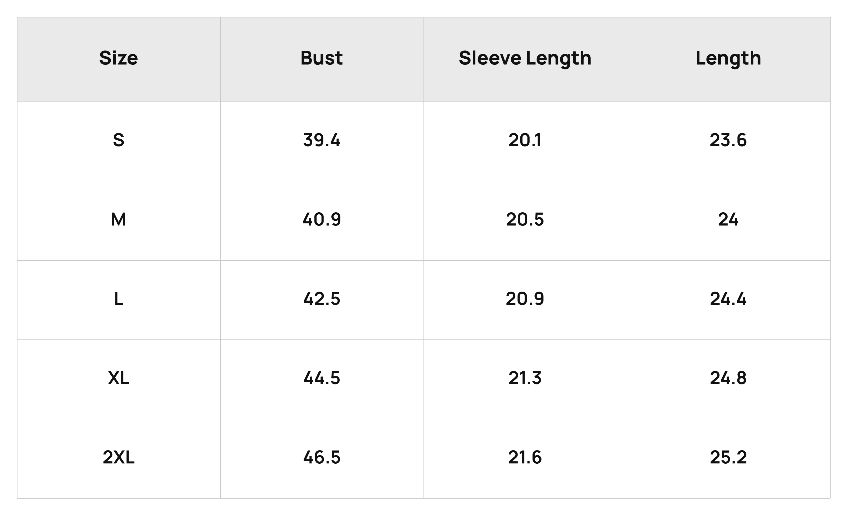 Size Chart
