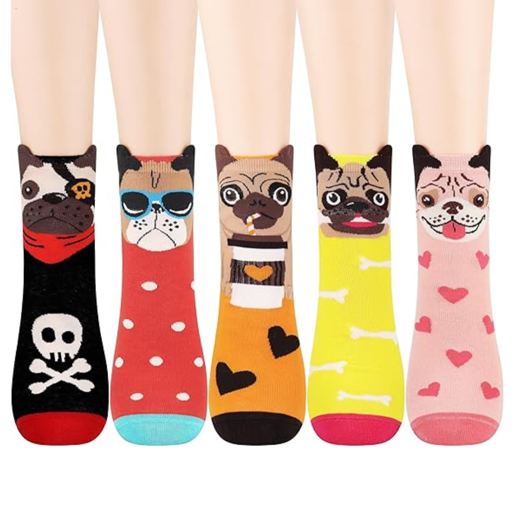 Patterned Animal Knit Crew Style Socks