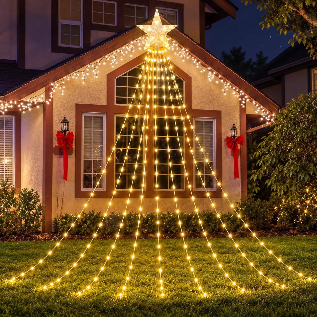 Star Curtain String Lights For Room Wedding And Party Decor