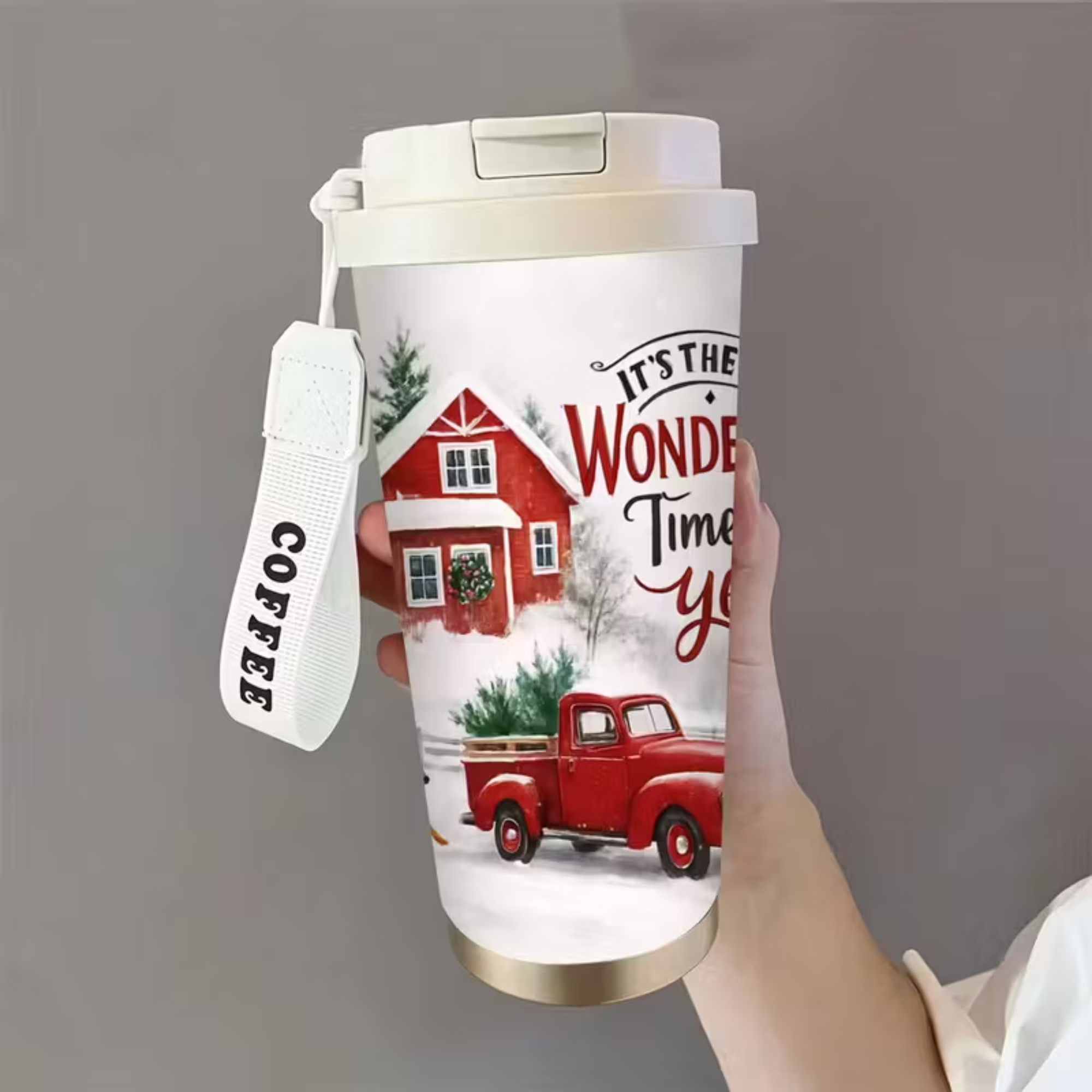 Christmas Winter Themed Travel Tumbler
