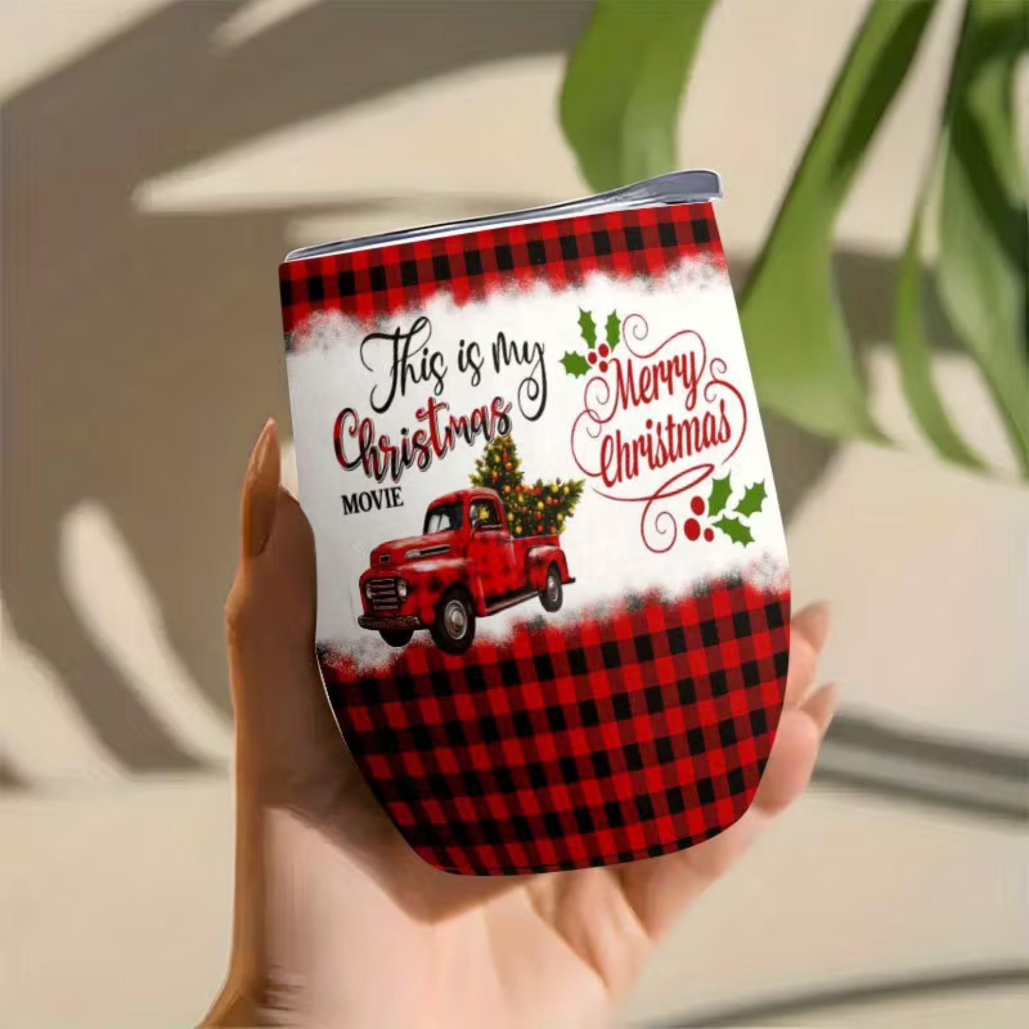 Christmas Movie Tumbler With Vintage Truck Design