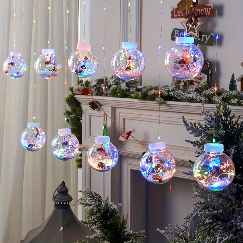 Battery Powered Ornament Curtain Lights with Multiple Modes
