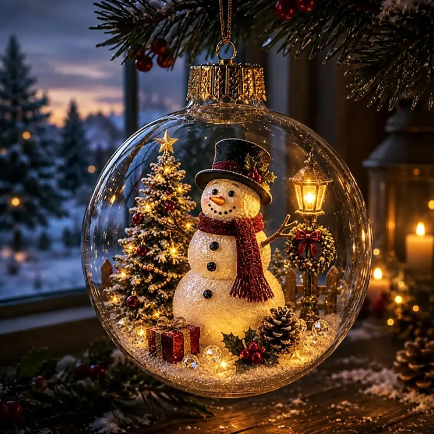 Mini Holiday Warm Led Light Up Glowing Christmas Story Ornament