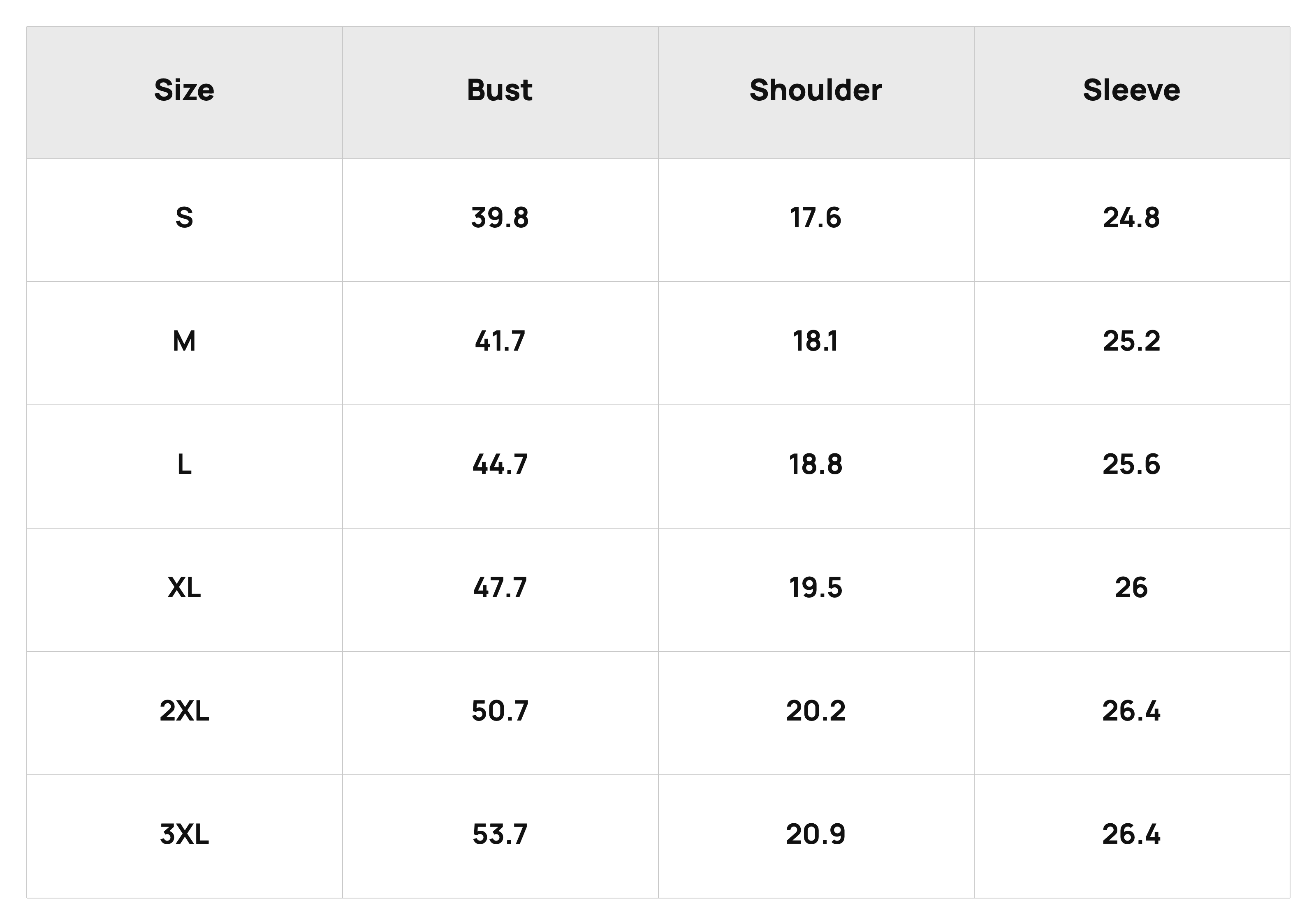 Size Chart