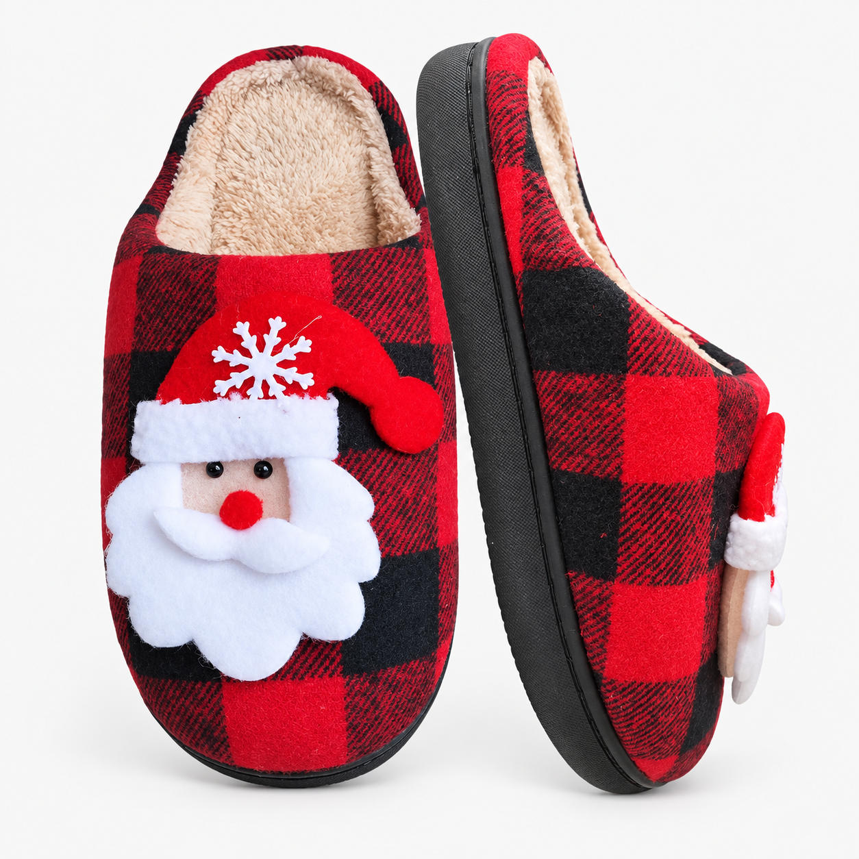 Christmas House Slippers for Women and Men Indoor Outdoor Winter Shoes