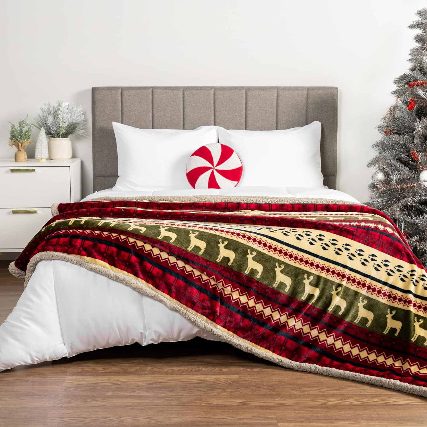 Christmas Sherpa Throw Blanket For Men And Women