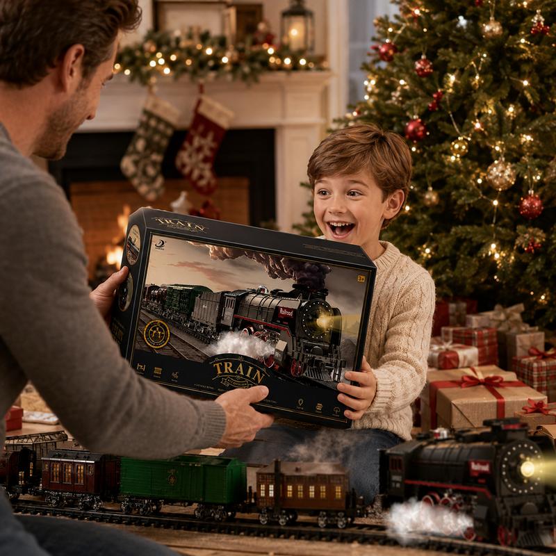 Classic Christmas Railway Train Set With Remote Control