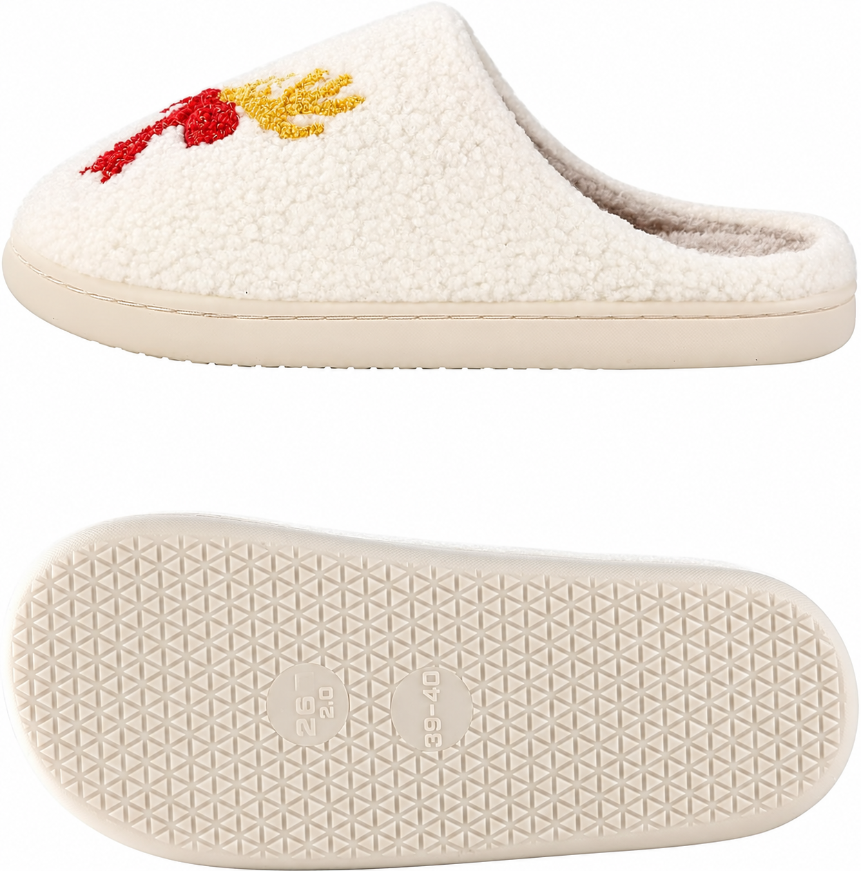 Christmas Fuzzy Indoor Outdoor House Slippers  For Women And Men