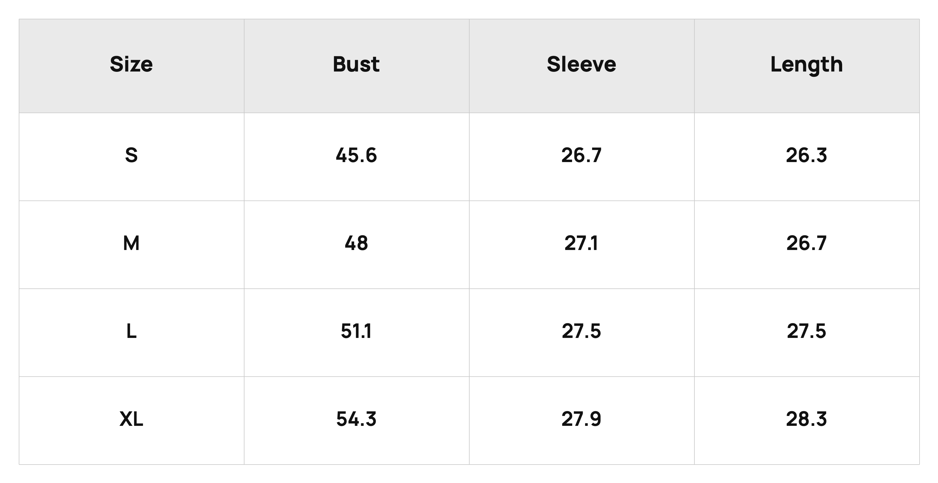 Size Chart