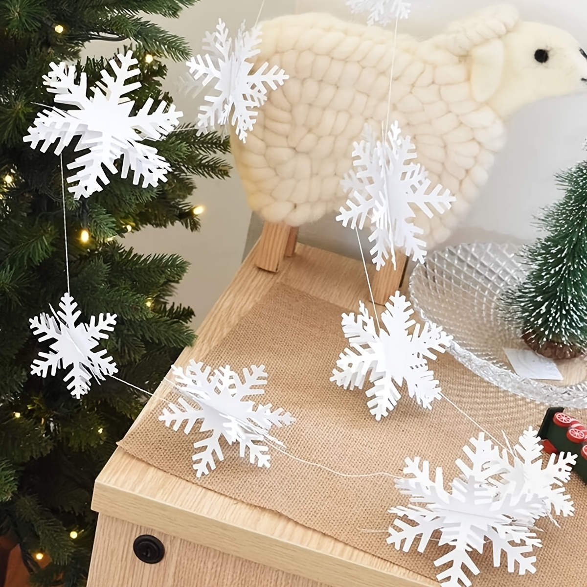 Hanging Snowflake Ornaments for Christmas and Winter Holiday Decor