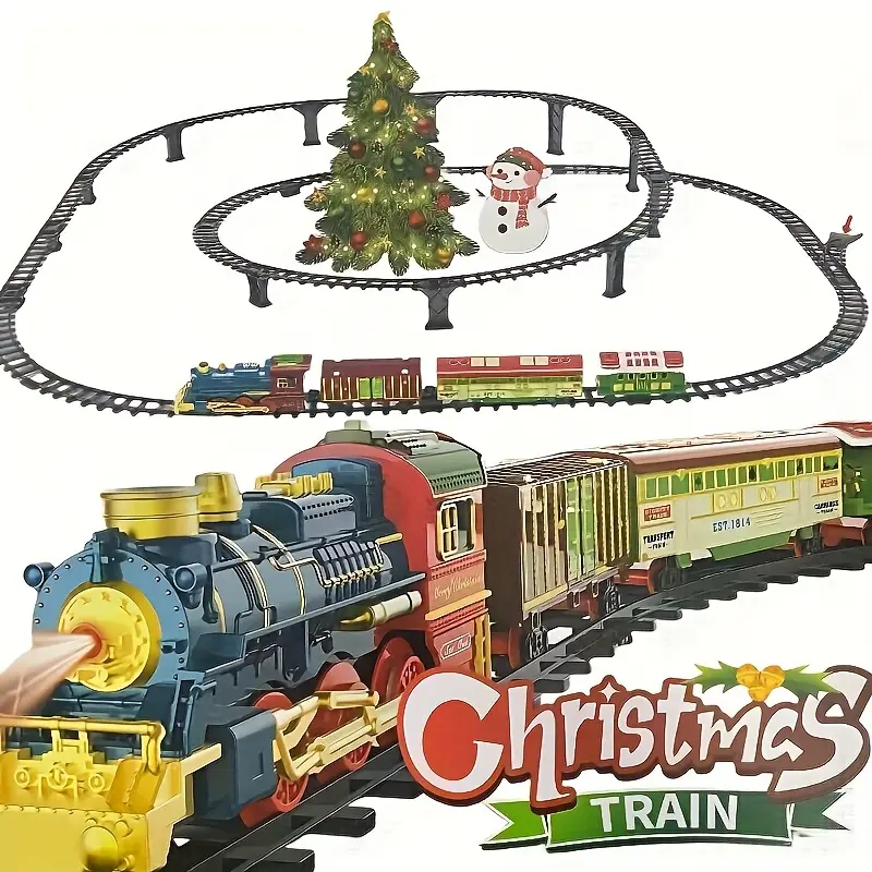 Christmas Electric Track Set With Music And Lights For Kids