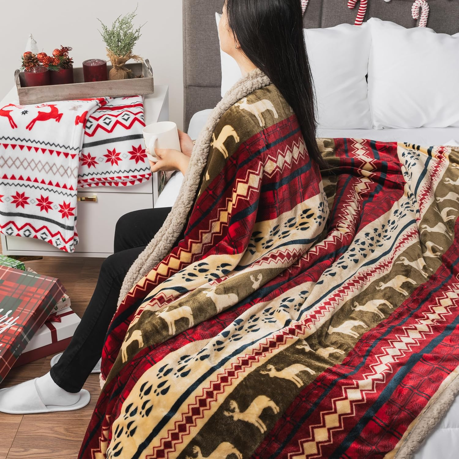 Christmas Sherpa Throw Blanket For Men And Women