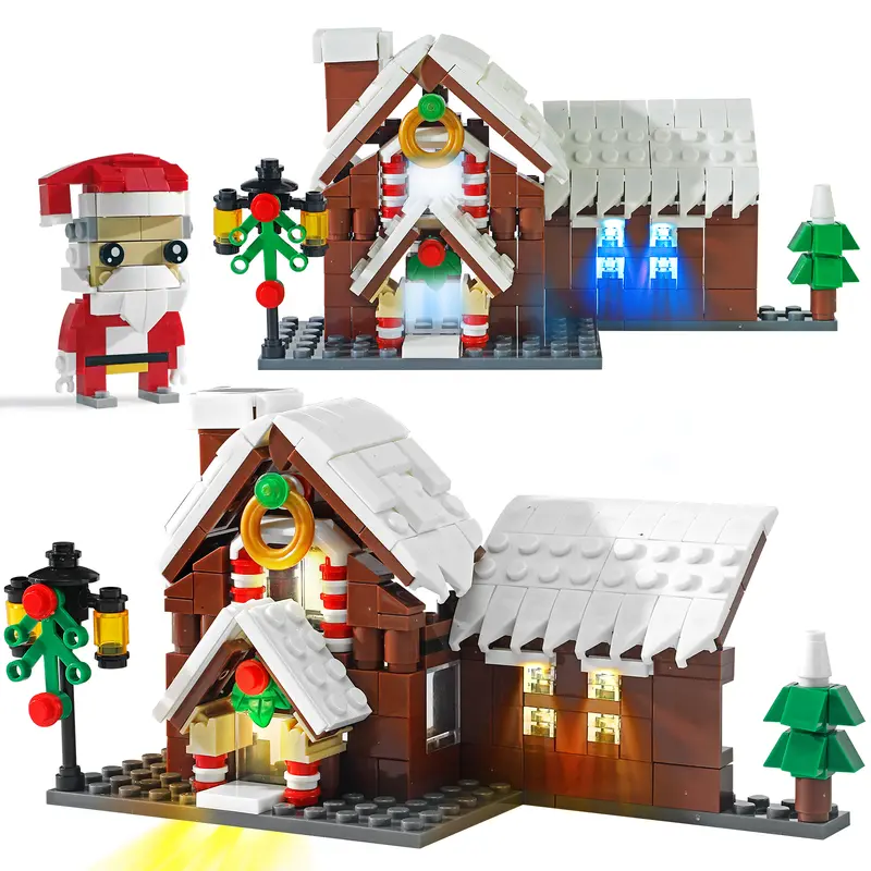 304 Pieces Santa Tree And Festive House Building Toy  