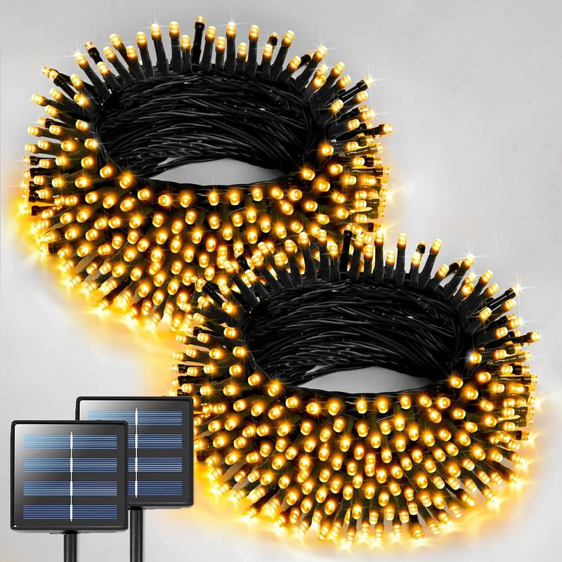 Pack of 2 Solar Powered Christmas String Lights with 400 LED and 8 Lighting Modes