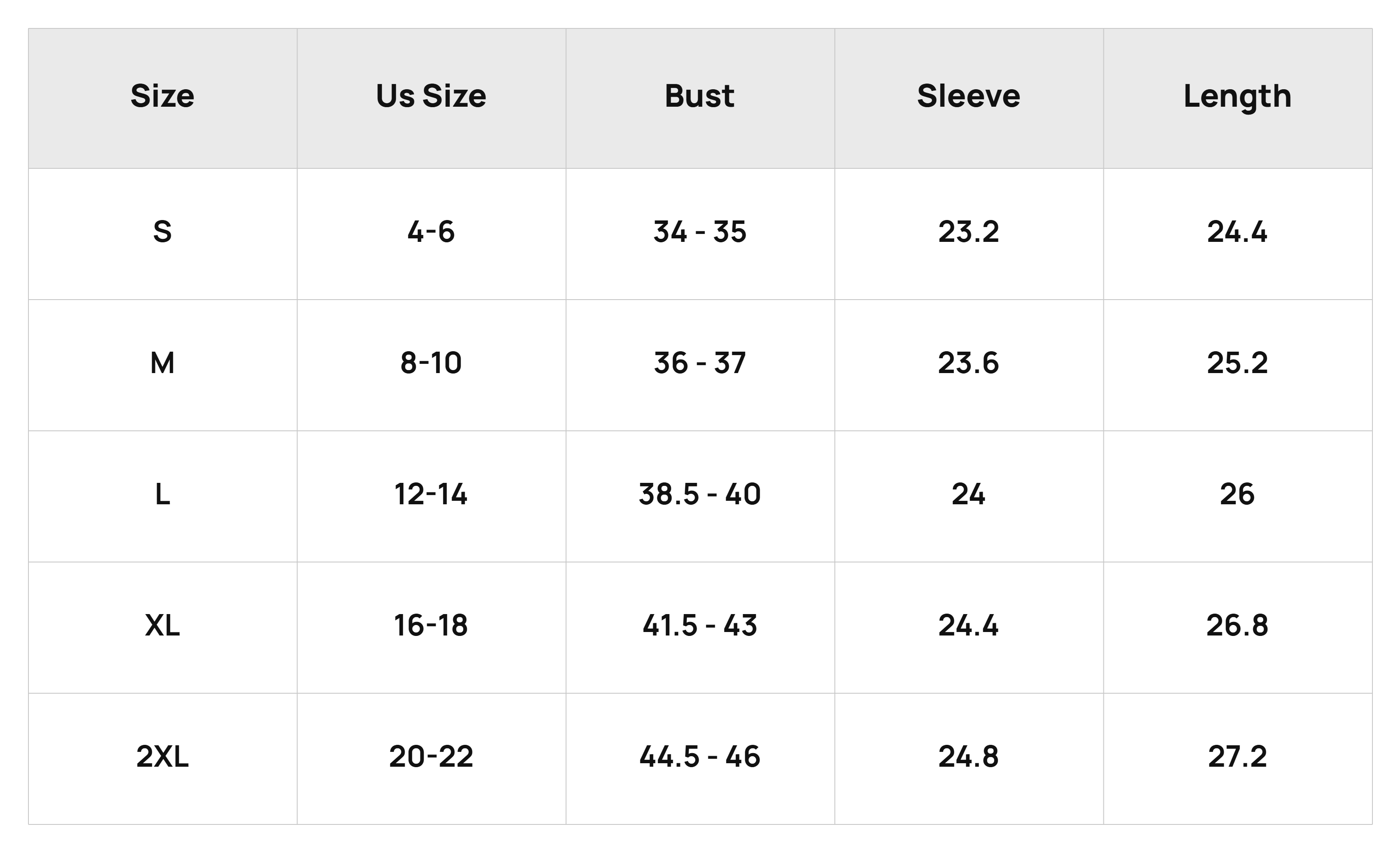 Size Chart