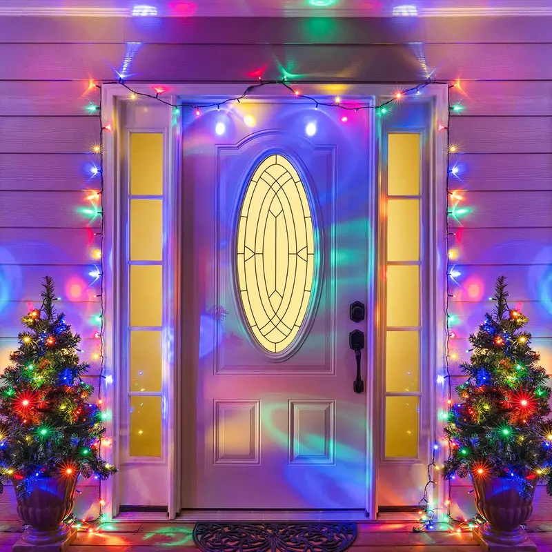 Pack of 2 Solar Powered Christmas String Lights with 400 LED and 8 Lighting Modes