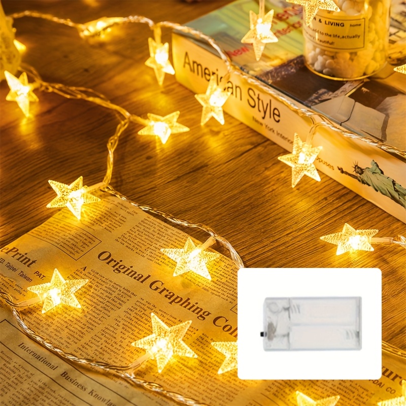 Battery Powered Star Fairy String Lights for Indoor and Holiday Decor