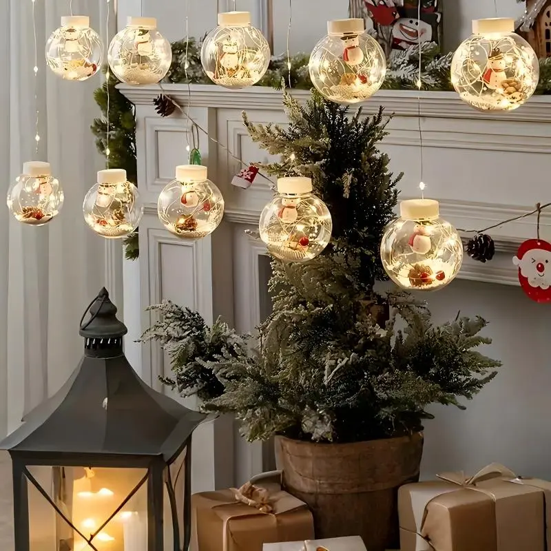 Christmas LED String Lights With Ball Ornaments