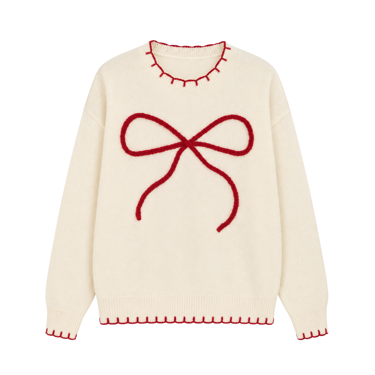 Casual Knit Winter Bow Fashion Sweater For Women