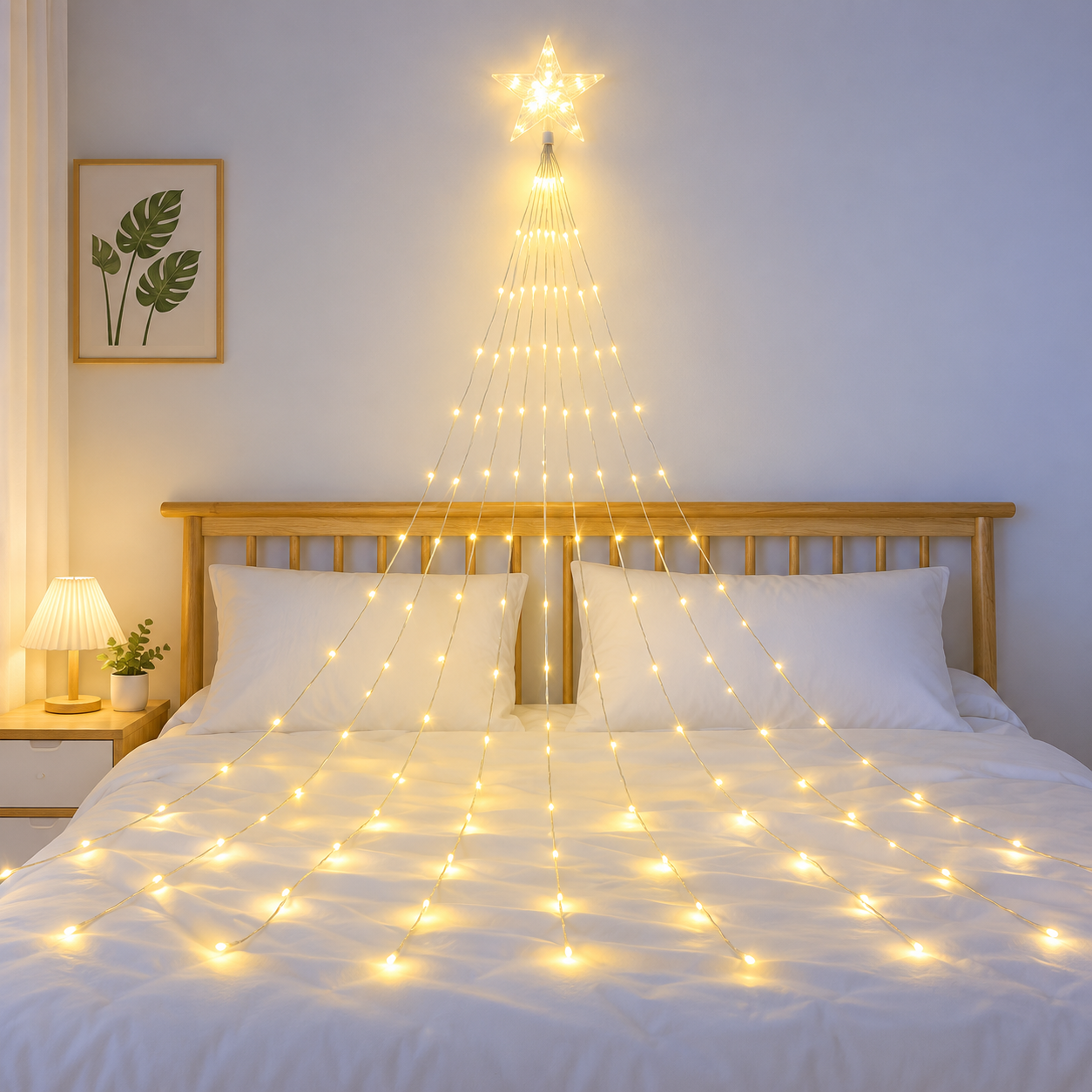 Star Curtain String Lights For Room Wedding And Party Decor